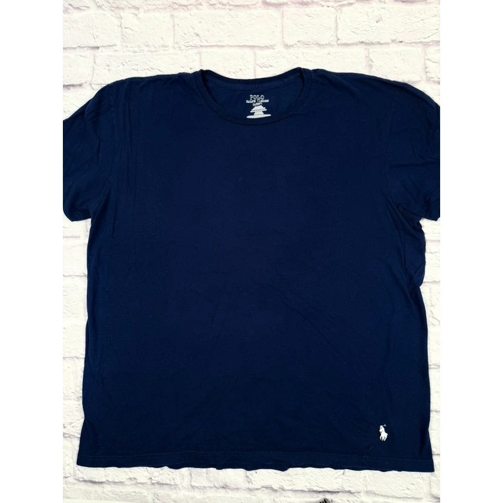 Polo‎ Ralph Lauren Mens XL 100% Cotton Classic Slim Fit Blue T Shirt Tagless